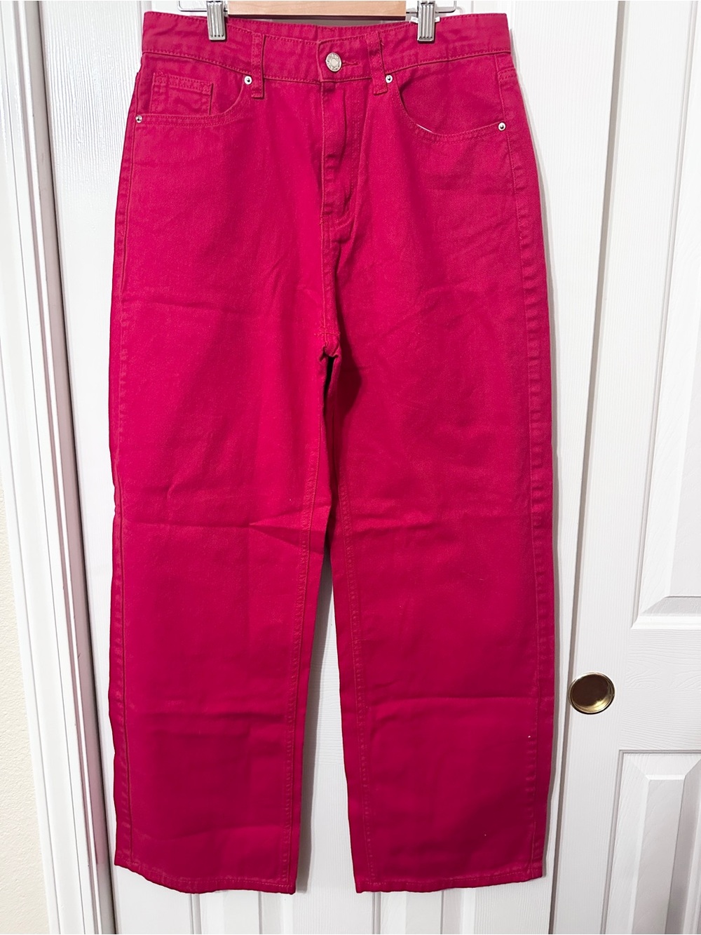 SHEIN Bright red Straight-Leg Jeans